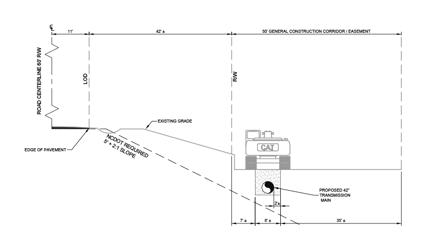 50 foot general construction corridor graphic